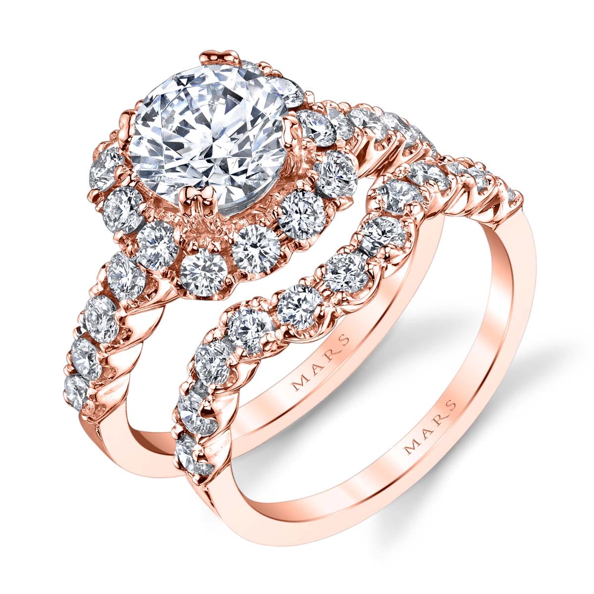 Halo Pave Engagement rings: MARKS-26496-18KR - Mark's Diamonds