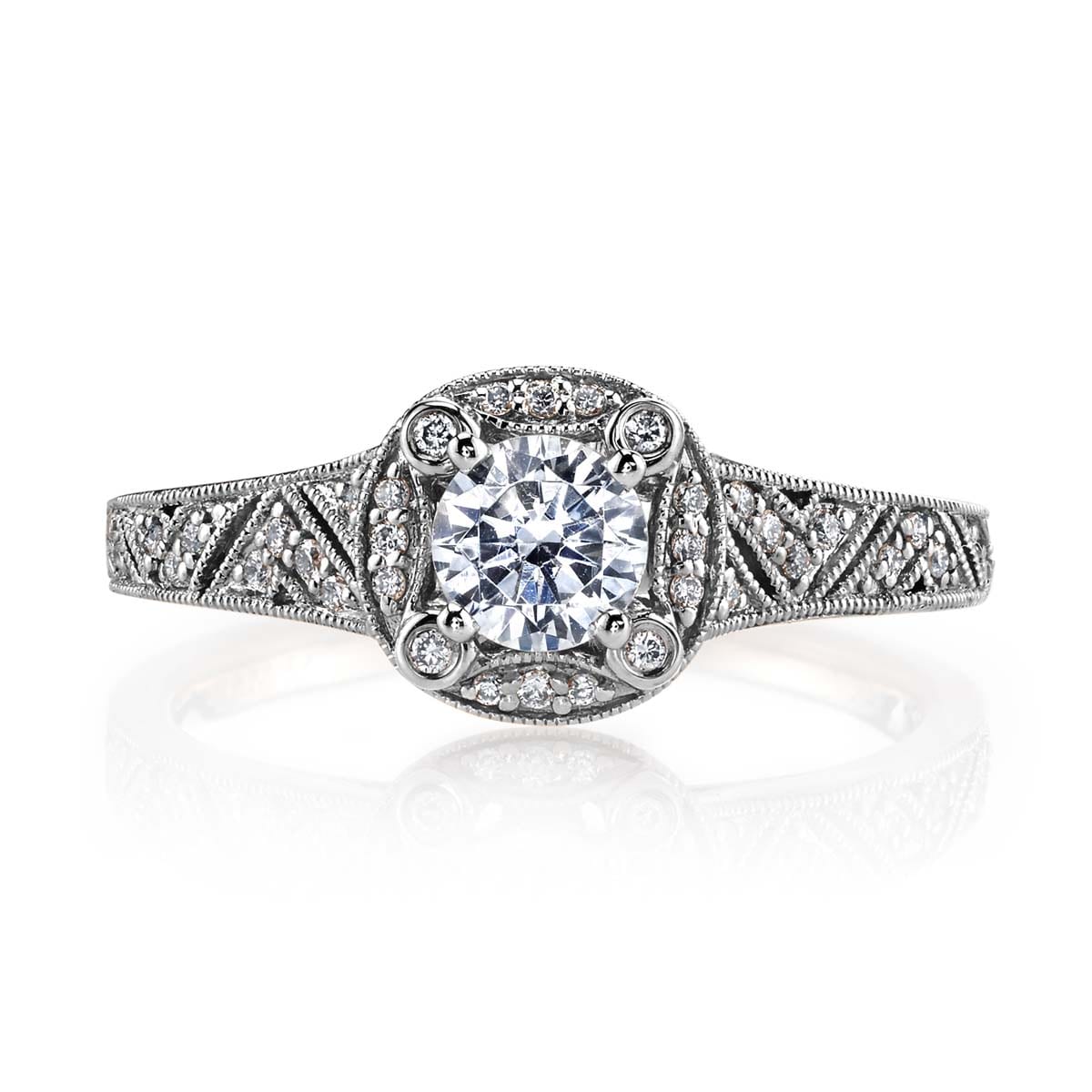 Vintage Halo Engagement rings: MARKS-25850-PL - Mark's Diamonds