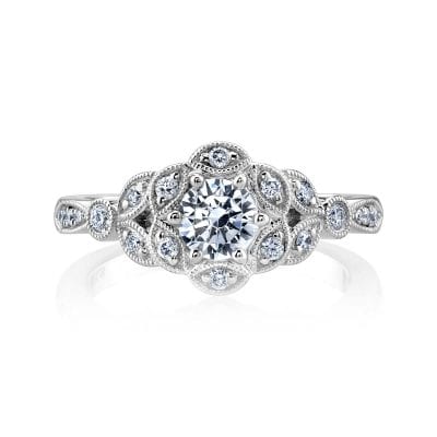 Vintage Side-Stone Engagement rings: MARKS-27174-PL