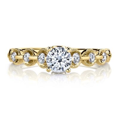Vintage Side-Stone Engagement rings: MARKS-25807-18KY