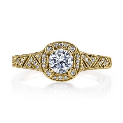 Vintage Halo Engagement rings: MARKS-25850-18KY