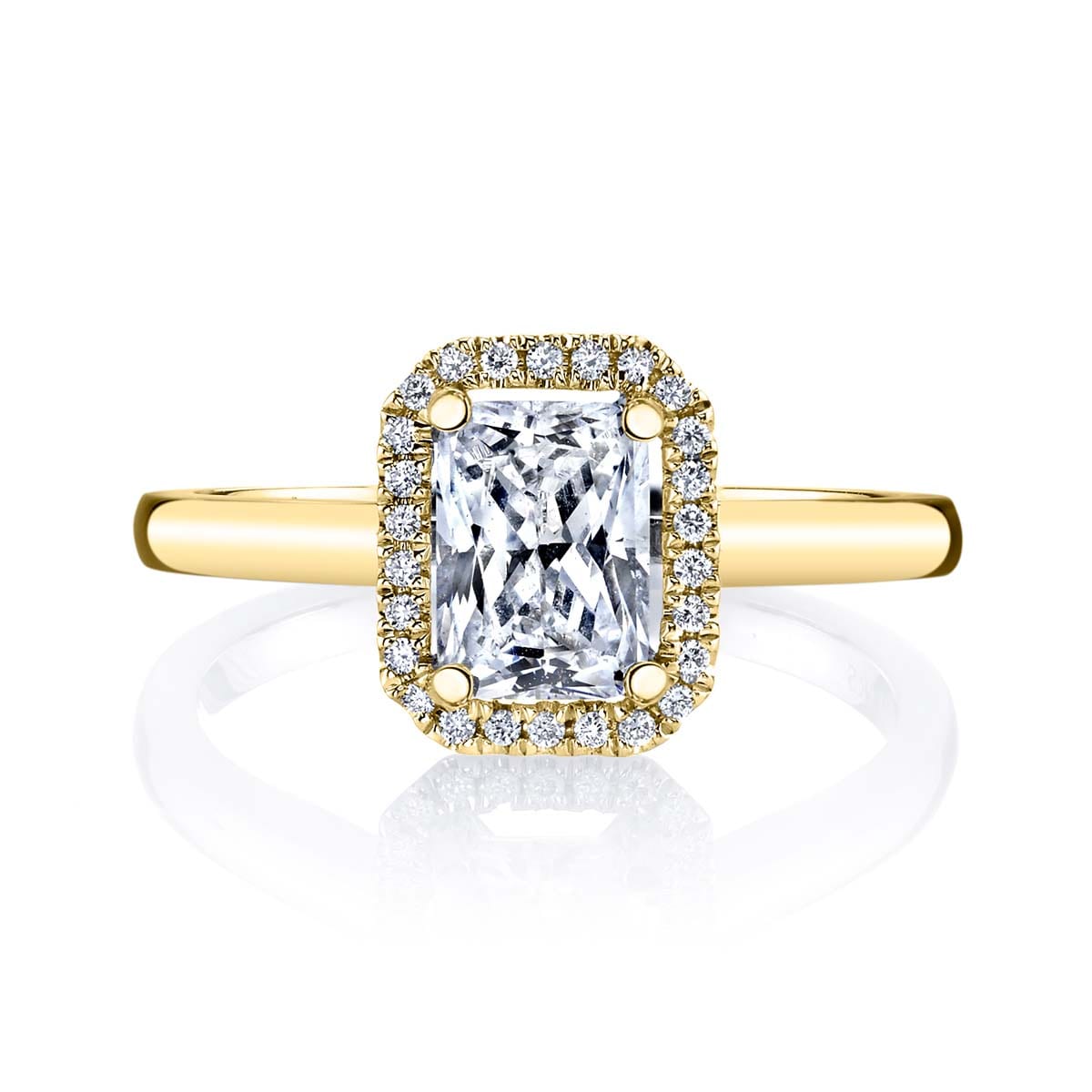 14k Yellow Gold Halo Engagement Rings at Mark's Diamonds