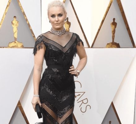 Lindsey Vonn wearing Academy Awards jewelry