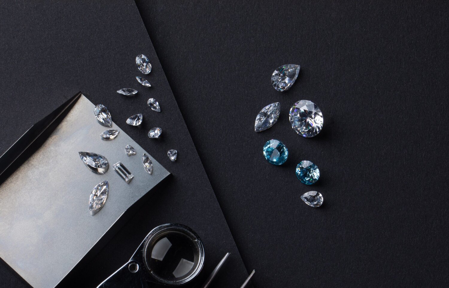 expert jewelry microscope and diamonds and jewels 