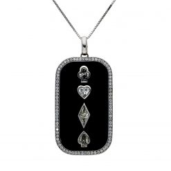 Round Diamond and Fancy Diamond NecklaceStyle #: POKER-DOG