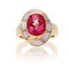 Oval Pink Saphire Fashion Ring