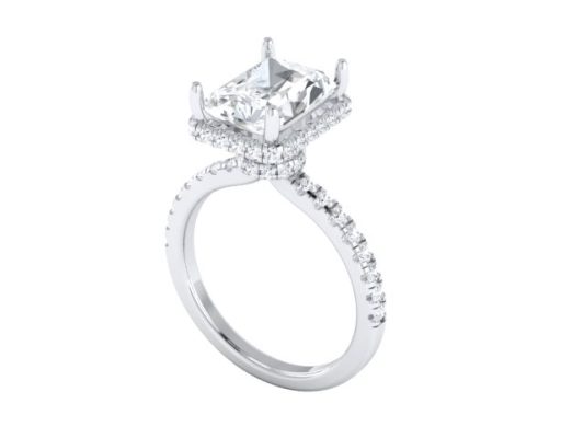 A 2.5 ct double hidden halo pave diamonds ring